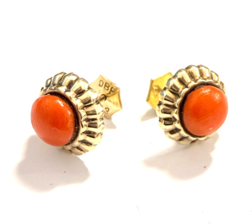 Vintage korallenohrstecker - vintage,