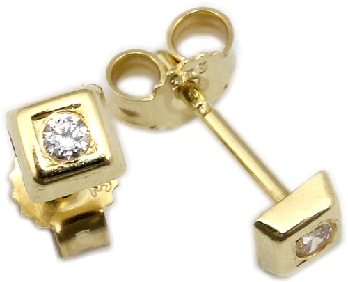 Ohrstecker gold 333 - 333, zirkonia